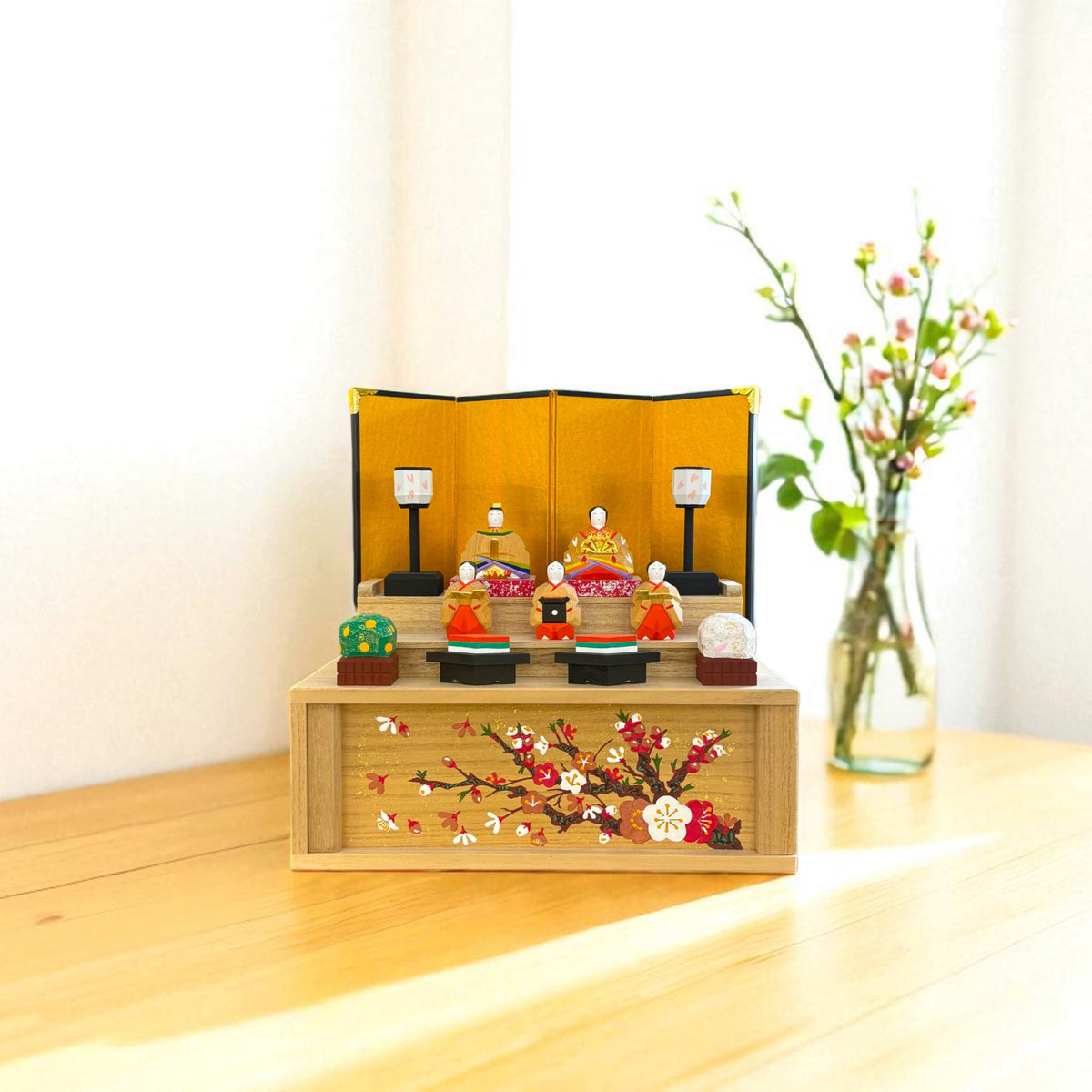 段飾雛（特小）梅の香 神泉作 – 奈良一刀彫 誠美堂