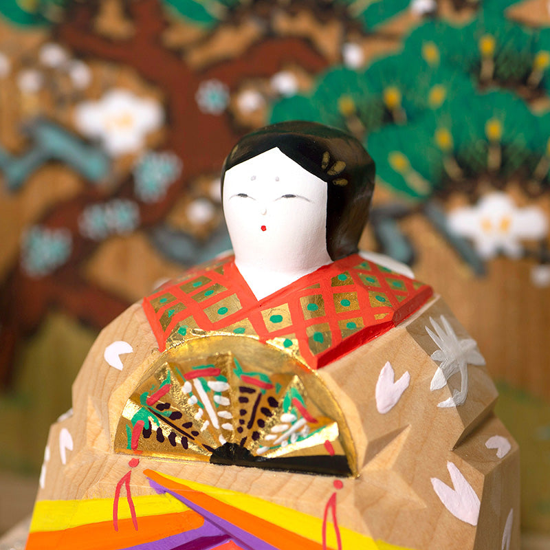 内裏雛（大・官女付） 神泉作– 奈良一刀彫 誠美堂