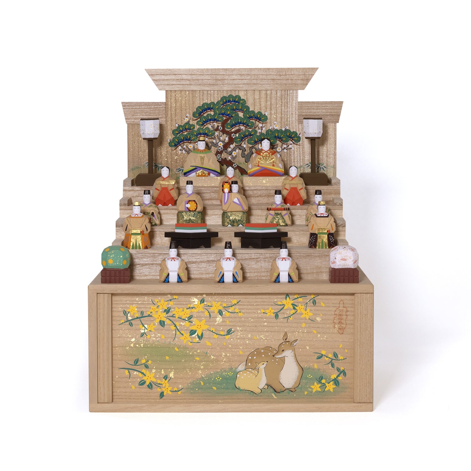 御雛　一刀彫　神泉 段飾雛 鹿（小） 神泉作 – 奈良一刀彫 誠美堂