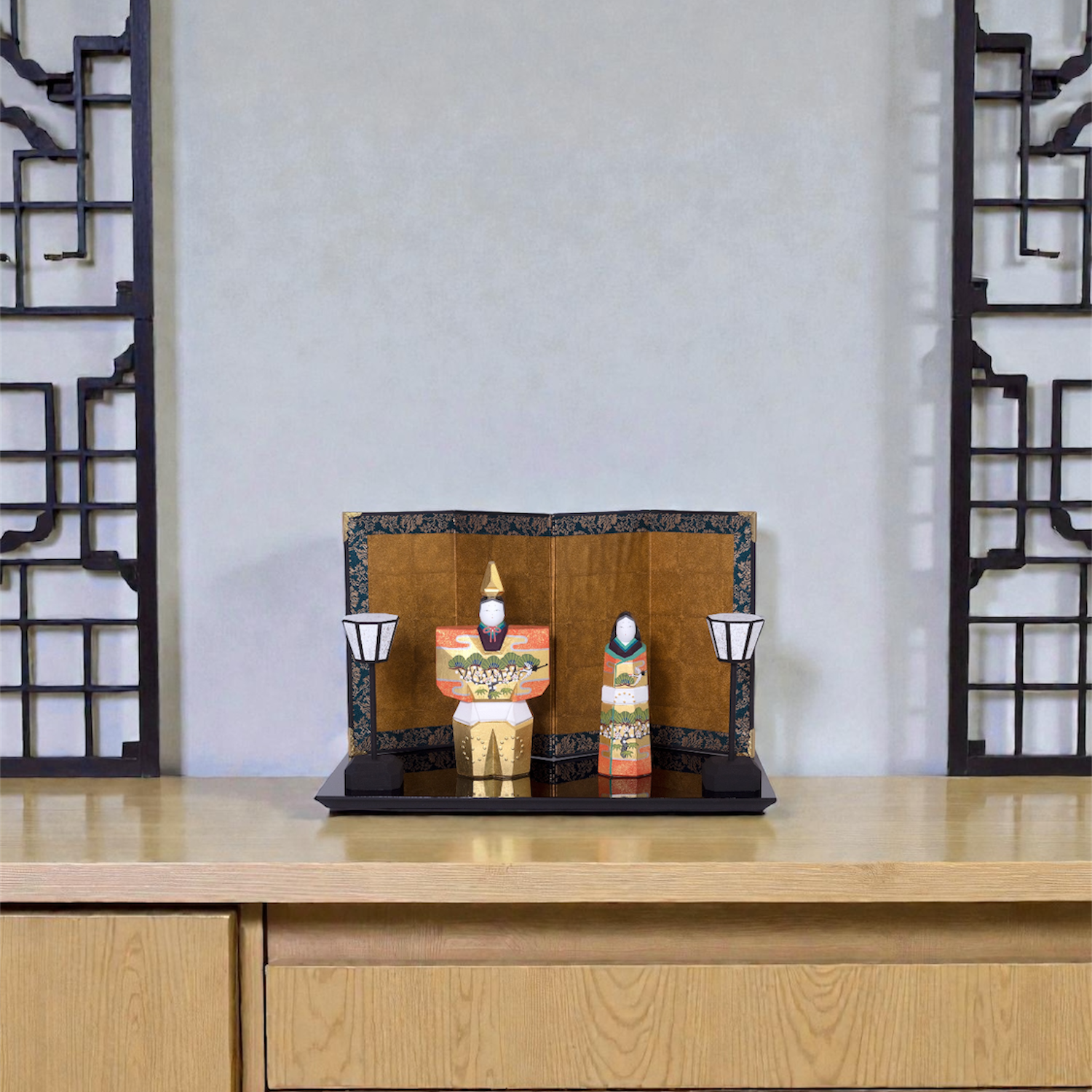 立雛（5号セット） 神泉作 – 奈良一刀彫 誠美堂