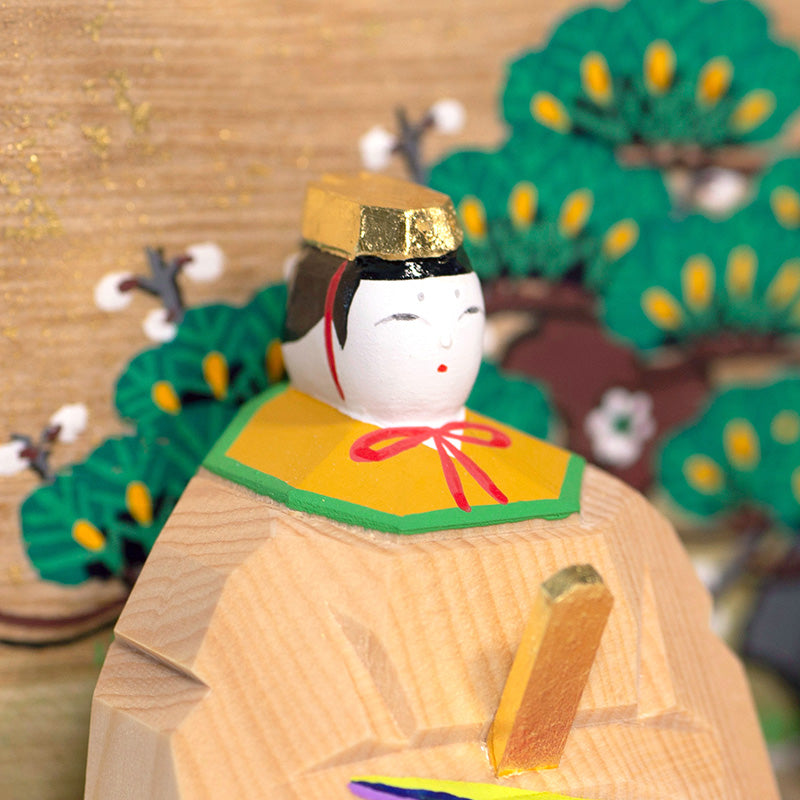 内裏雛（小・屏風付） 神泉作 – 奈良一刀彫 誠美堂