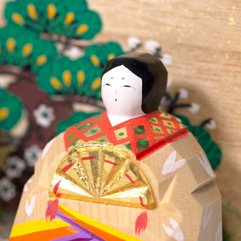 内裏雛（小・屏風付） 神泉作 – 奈良一刀彫 誠美堂