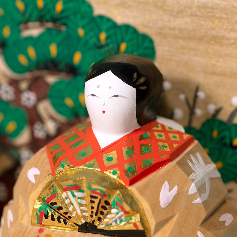内裏雛（中） 神泉作 – 奈良一刀彫 誠美堂